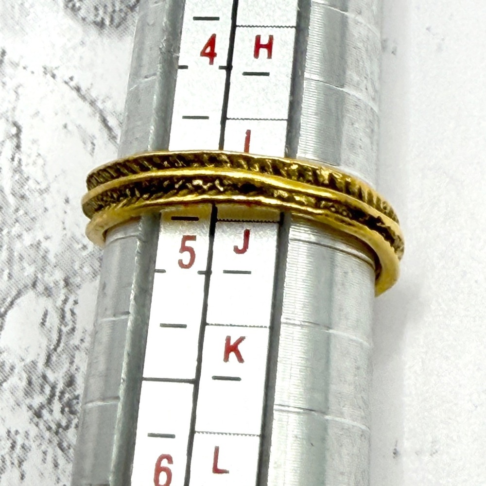 Gold Tone Wrap Ring Feather Design Pinky Ring Size 4.5 - Picture 5 of 5